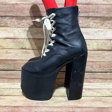 UNIF Black Leather Salam Platform Boots - image 1