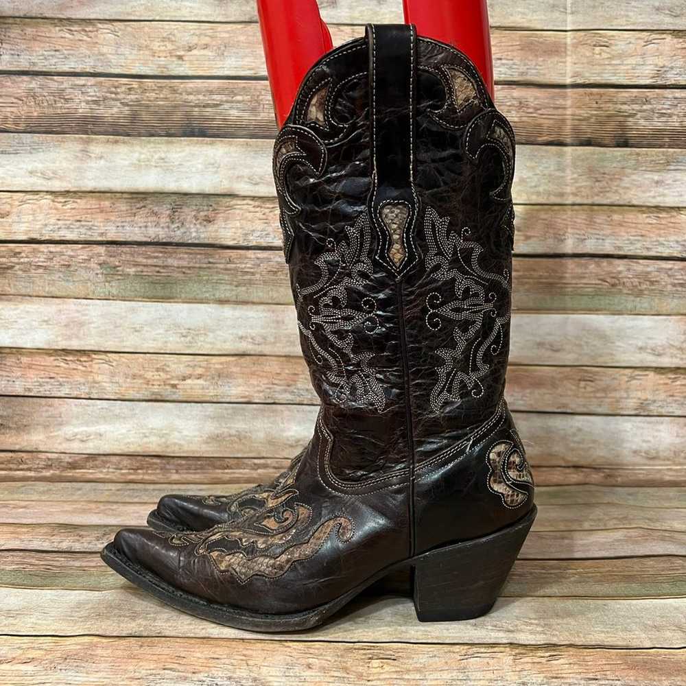Stetson Brown Python pointed Boots - image 1