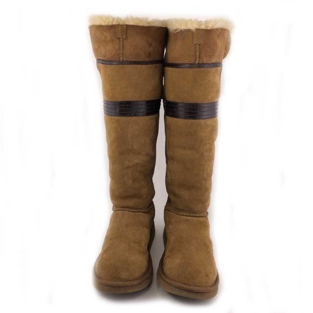 UGG Genevieve Brown Leather Sheepskin Tall Winter… - image 4