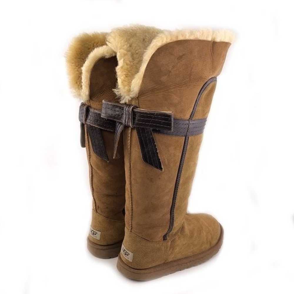 UGG Genevieve Brown Leather Sheepskin Tall Winter… - image 5