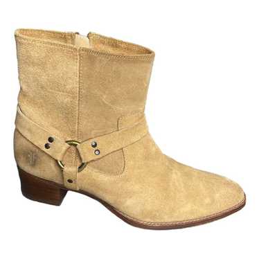 Frye Tan Suede Engineer Harness Ankle Boots 10B - image 1