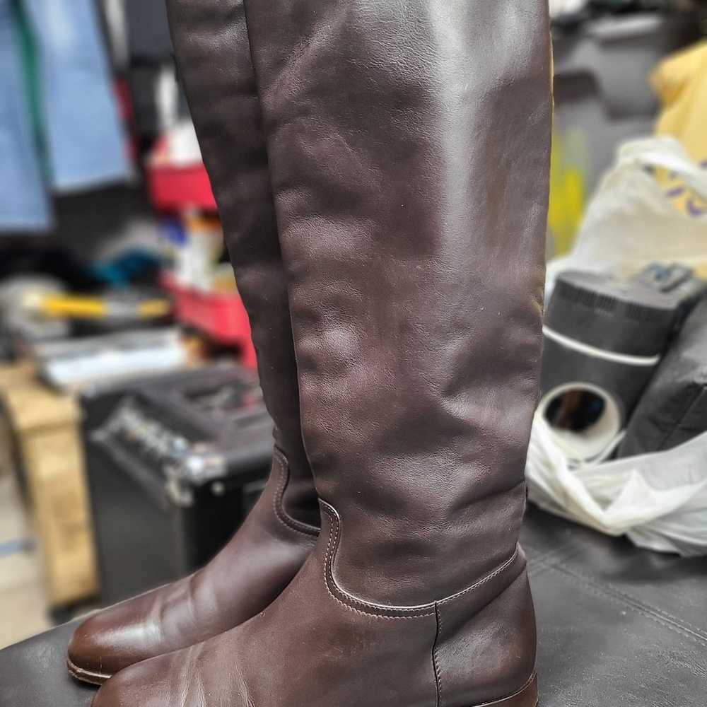 Loro Piana brown leather horseback riding boots s… - image 2