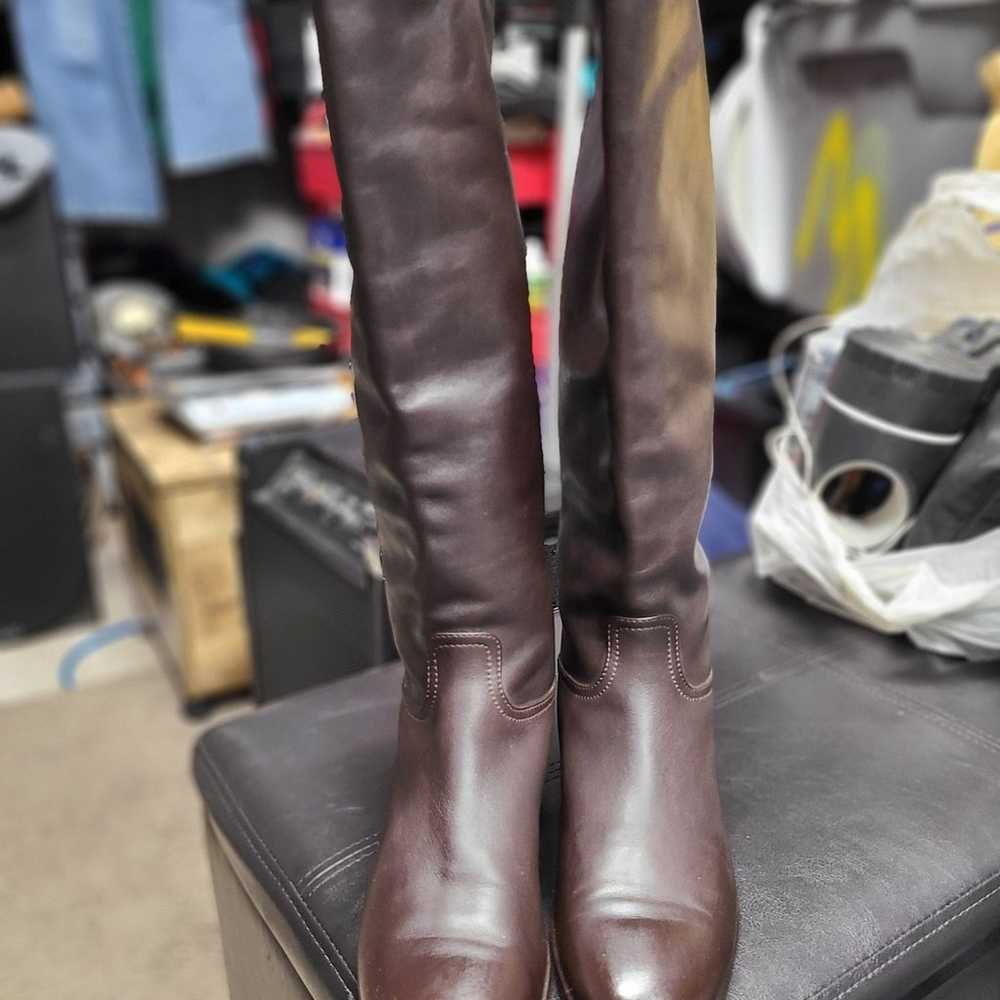 Loro Piana brown leather horseback riding boots s… - image 4