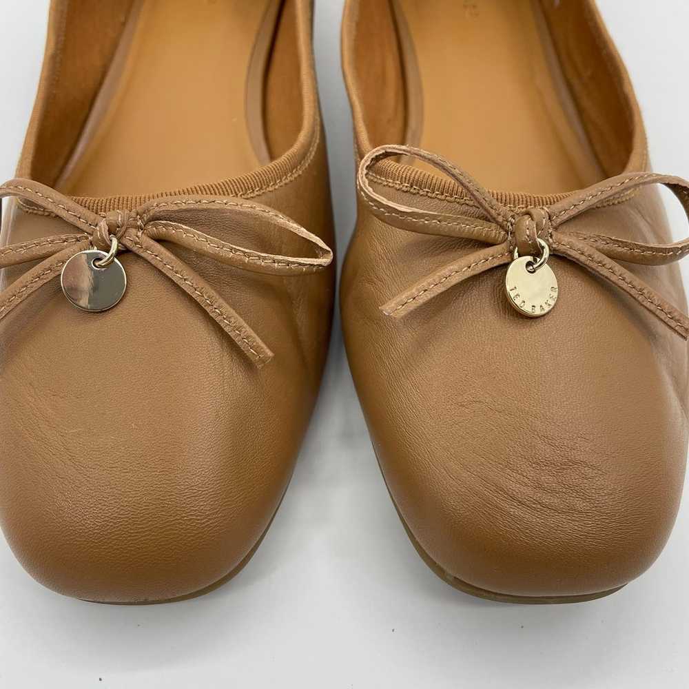 TED BAKER Womens Leather Tan Ballet Flats Size 39… - image 3