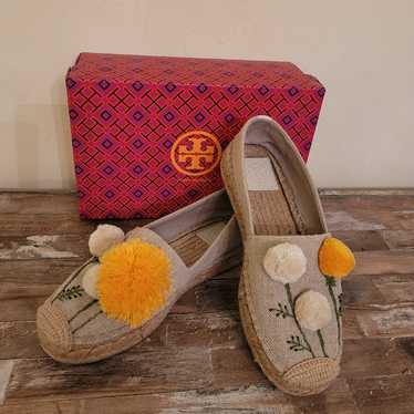 Tory Burch espadrille canvas flats.