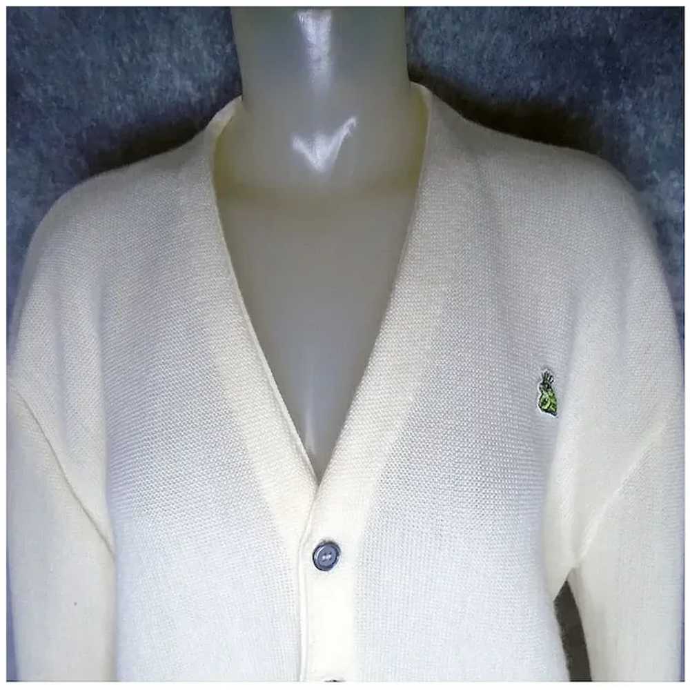 Mens Golf Cardigan, 60s White Sweater for Men, VF… - image 4