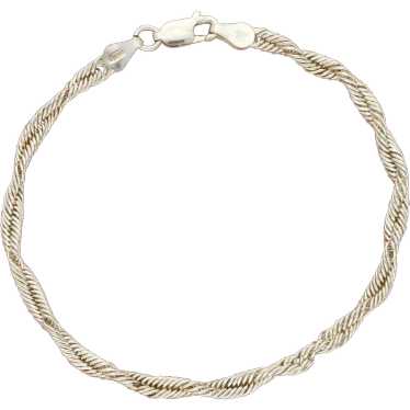 Sterling Silver Italy 3Mm Twisted Chain Bracelet … - image 1