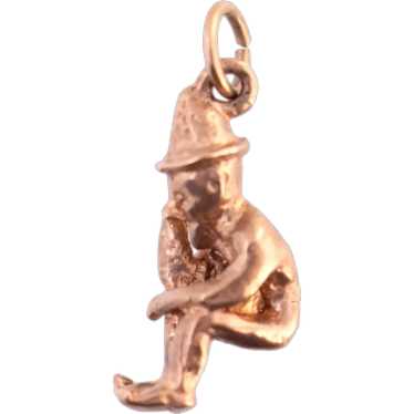 14K Gold Sitting Gnome Charm