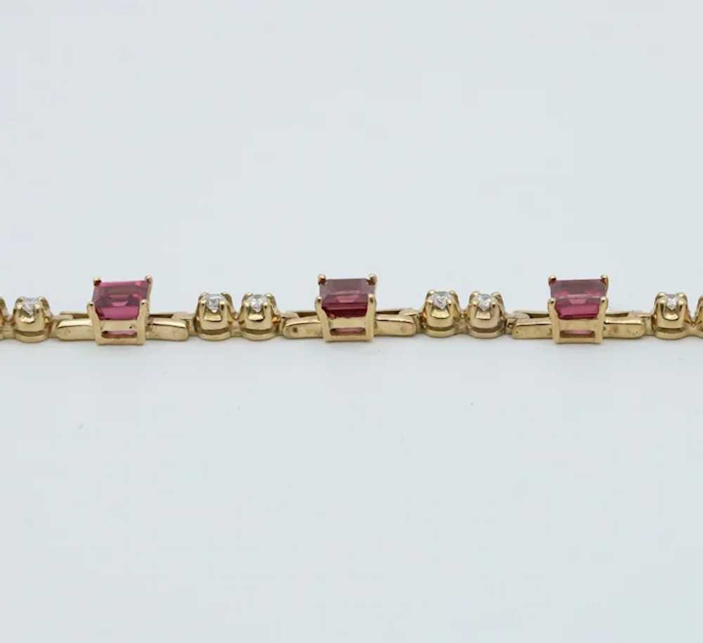 Vintage Rhodolite Garnet and Diamond Bracelet - image 3