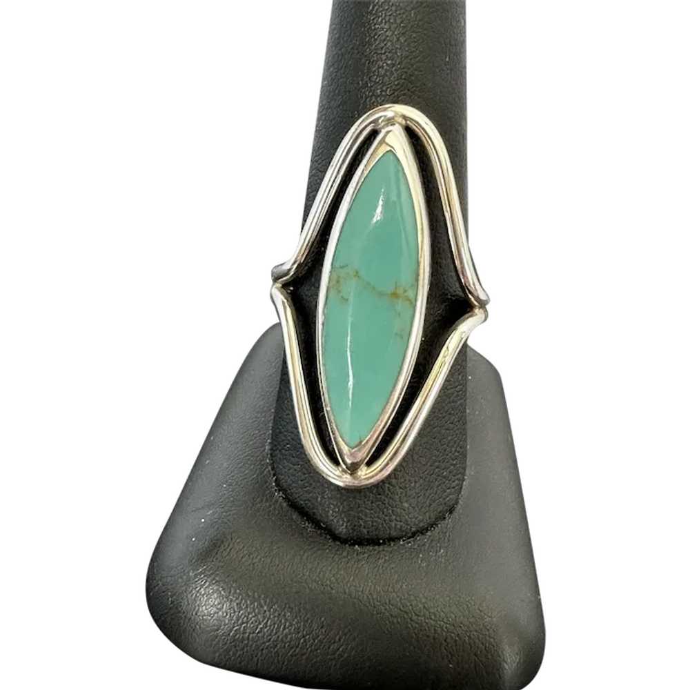 Large Turquoise and Sterling Ring - image 1