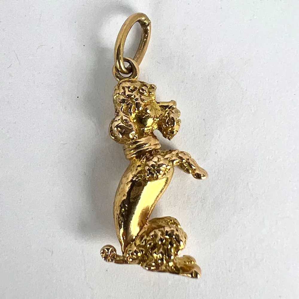 18K Yellow Gold Poodle Dog Charm Pendant - image 12