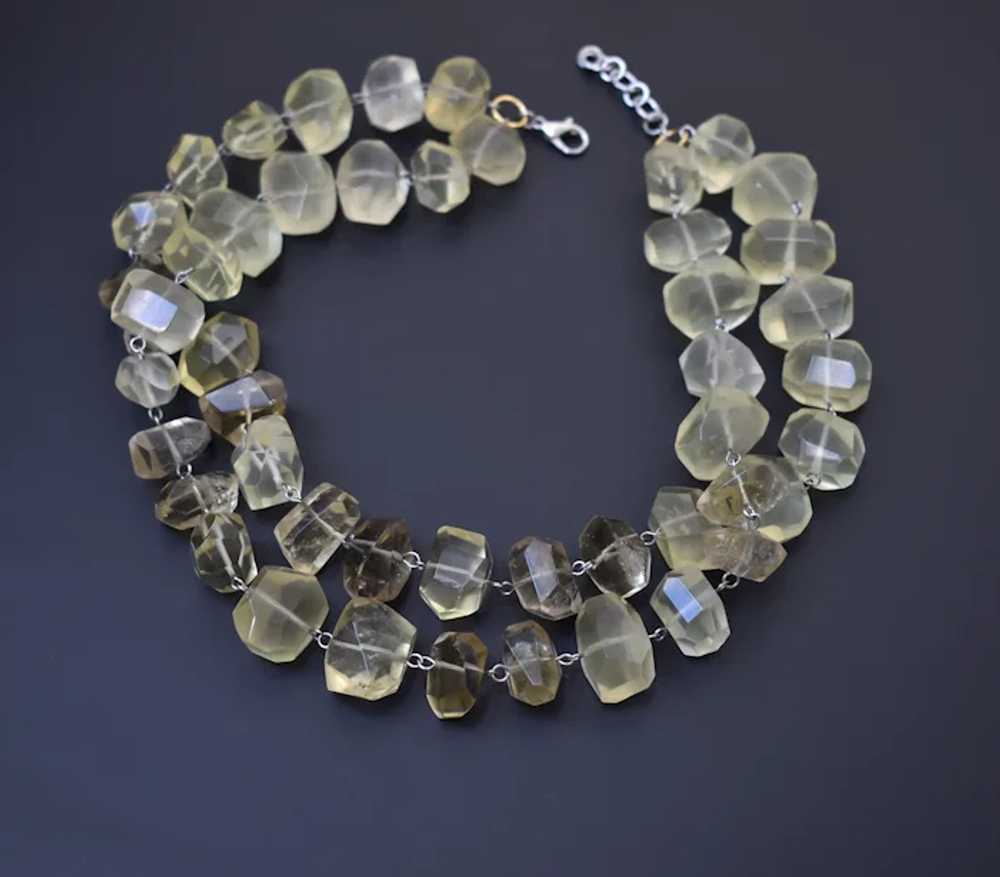 Raw lemon quartz necklace, super chunky stone cry… - image 10