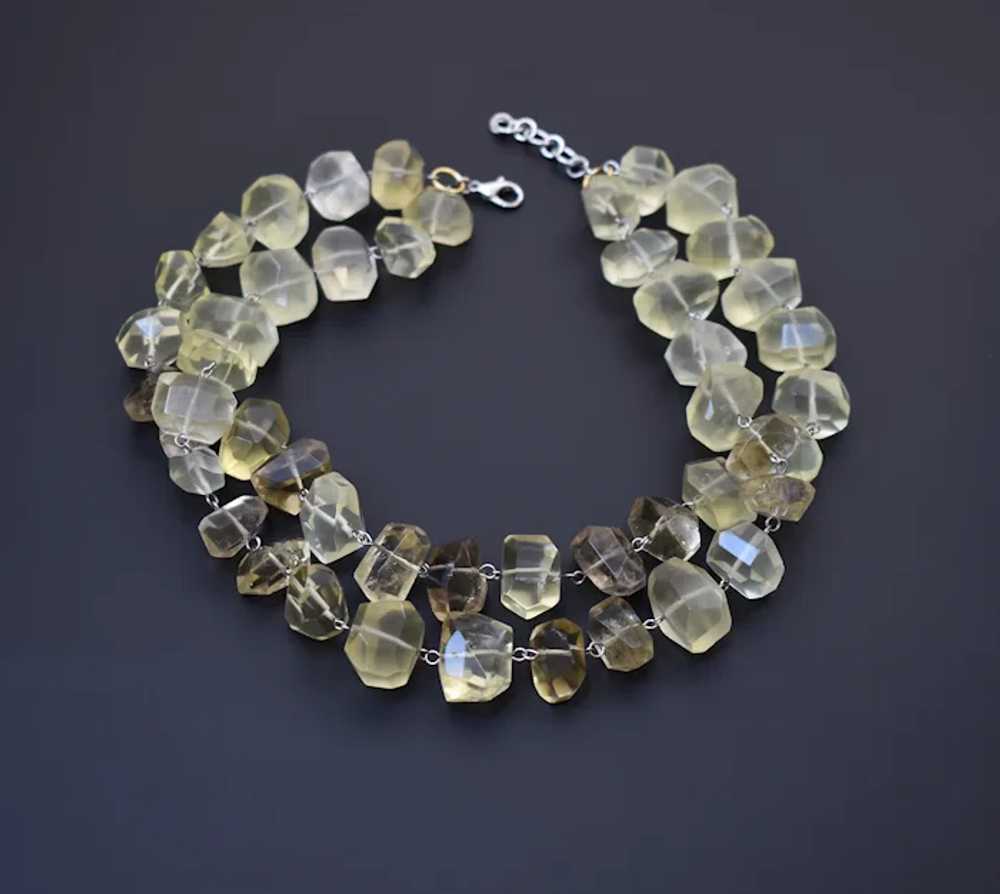 Raw lemon quartz necklace, super chunky stone cry… - image 2