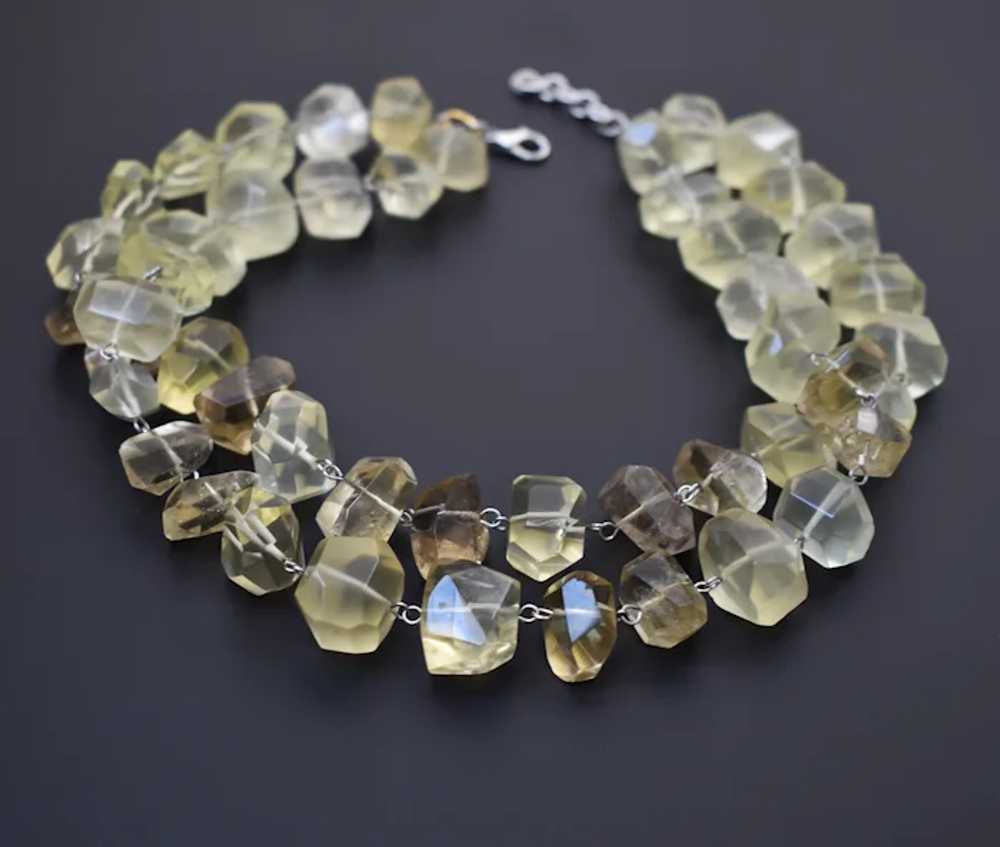 Raw lemon quartz necklace, super chunky stone cry… - image 3
