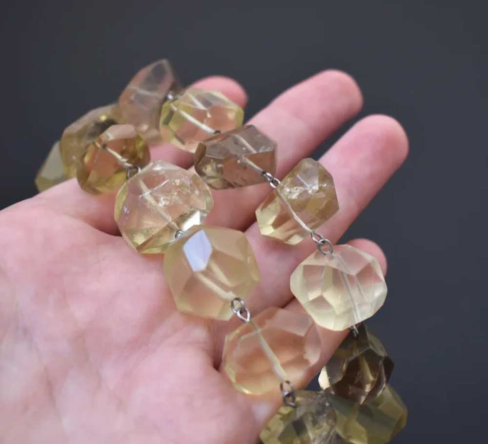Raw lemon quartz necklace, super chunky stone cry… - image 5