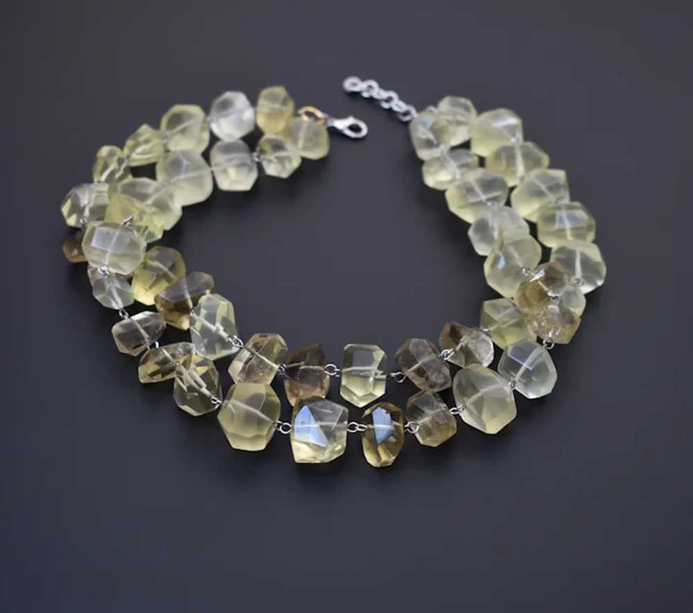 Raw lemon quartz necklace, super chunky stone cry… - image 6