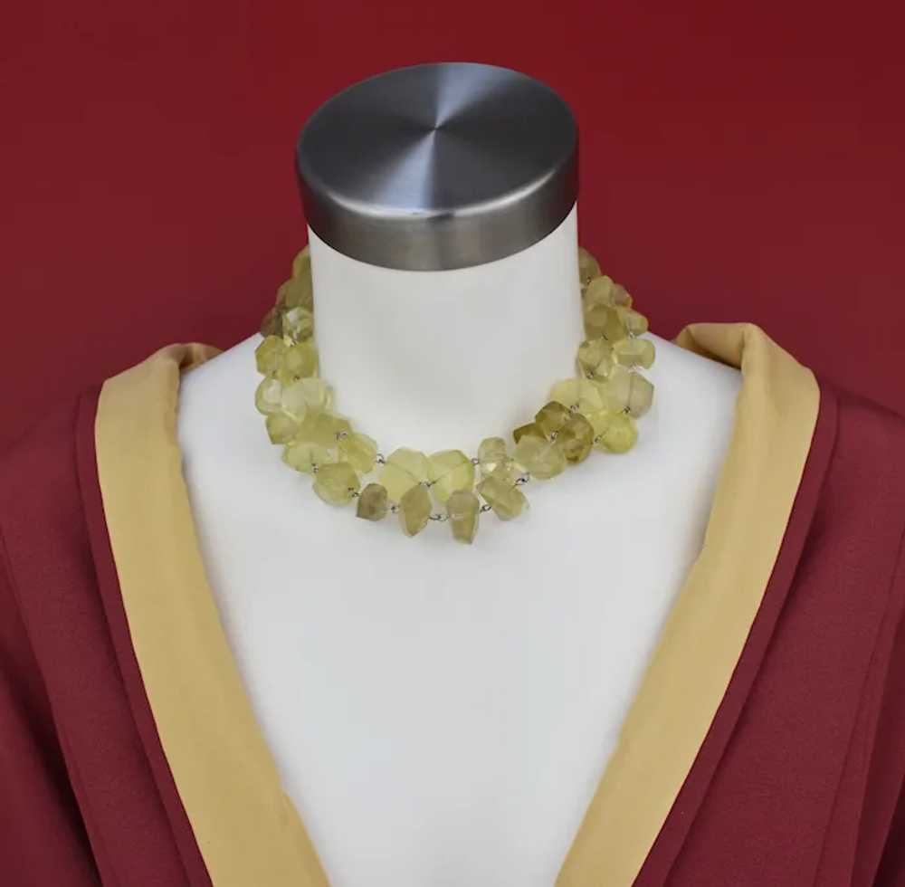 Raw lemon quartz necklace, super chunky stone cry… - image 7