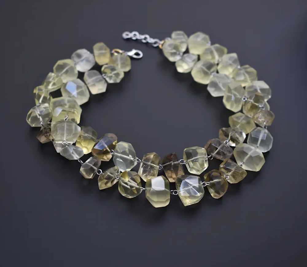 Raw lemon quartz necklace, super chunky stone cry… - image 8