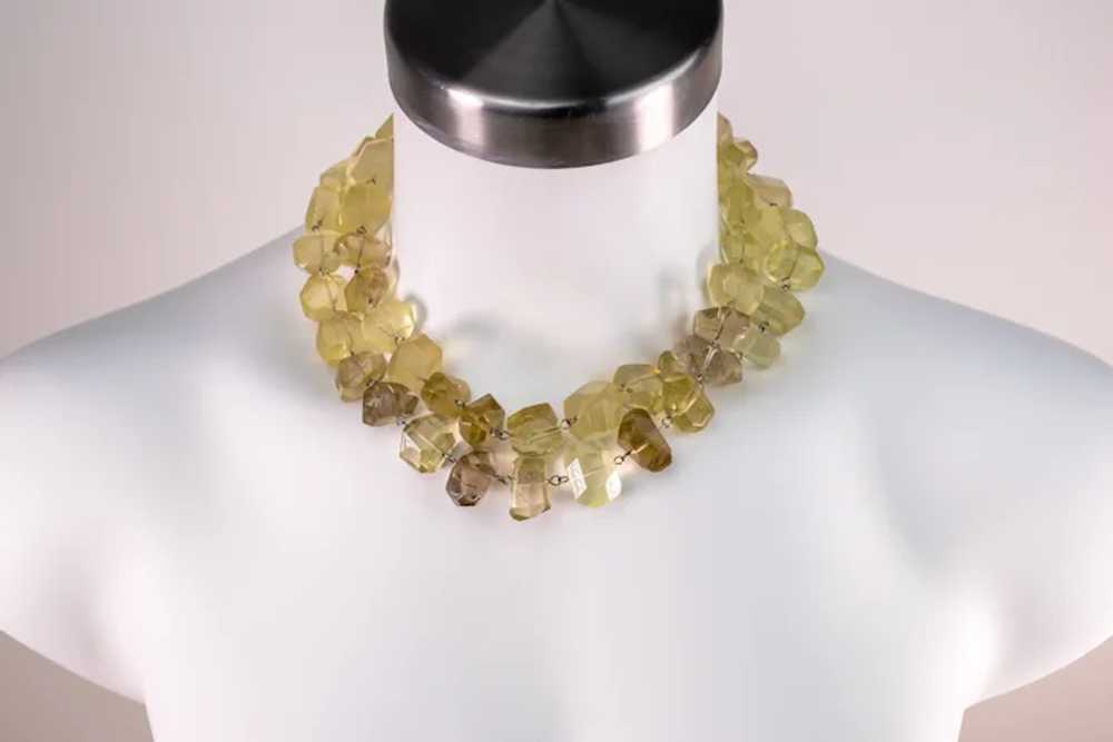 Raw lemon quartz necklace, super chunky stone cry… - image 9