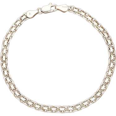 Sterling Silver Italy 4Mm Bismark Chain Bracelet … - image 1