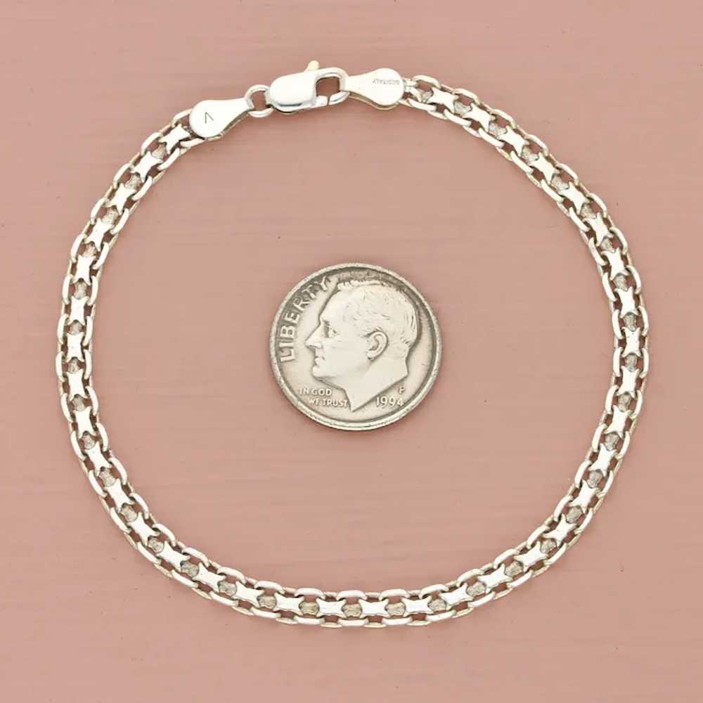 Sterling Silver Italy 4Mm Bismark Chain Bracelet … - image 3