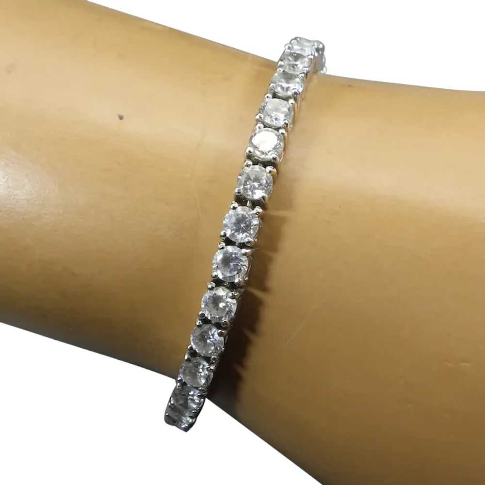 Sterling and Cubic Zirconia Tennis Bracelet, Clas… - image 1