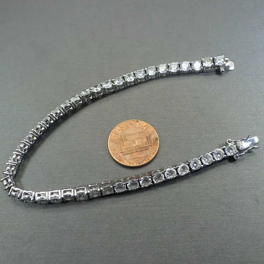 Sterling and Cubic Zirconia Tennis Bracelet, Clas… - image 2