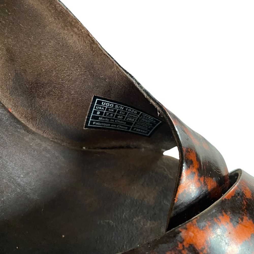 UGG patent leather animal print thick strap cork … - image 6