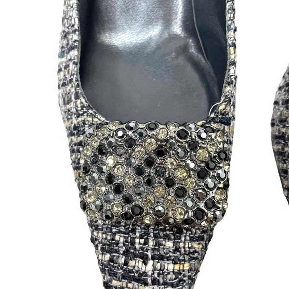 STUART WEITZMAN Tweed Crystal Rhinestones Embelli… - image 6