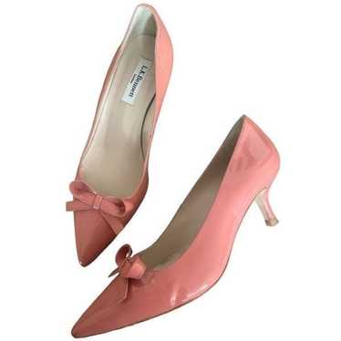 LK Bennett peachy pink never worn out patent bow … - image 1