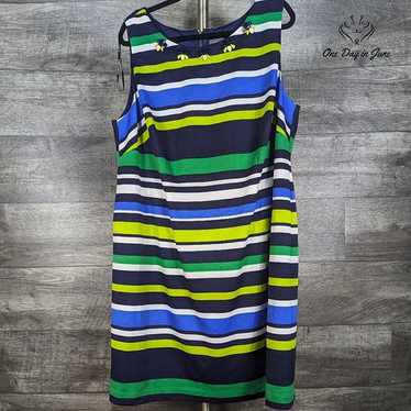 Vince Camuto Plus Size Striped Sleeveless Dress S… - image 1