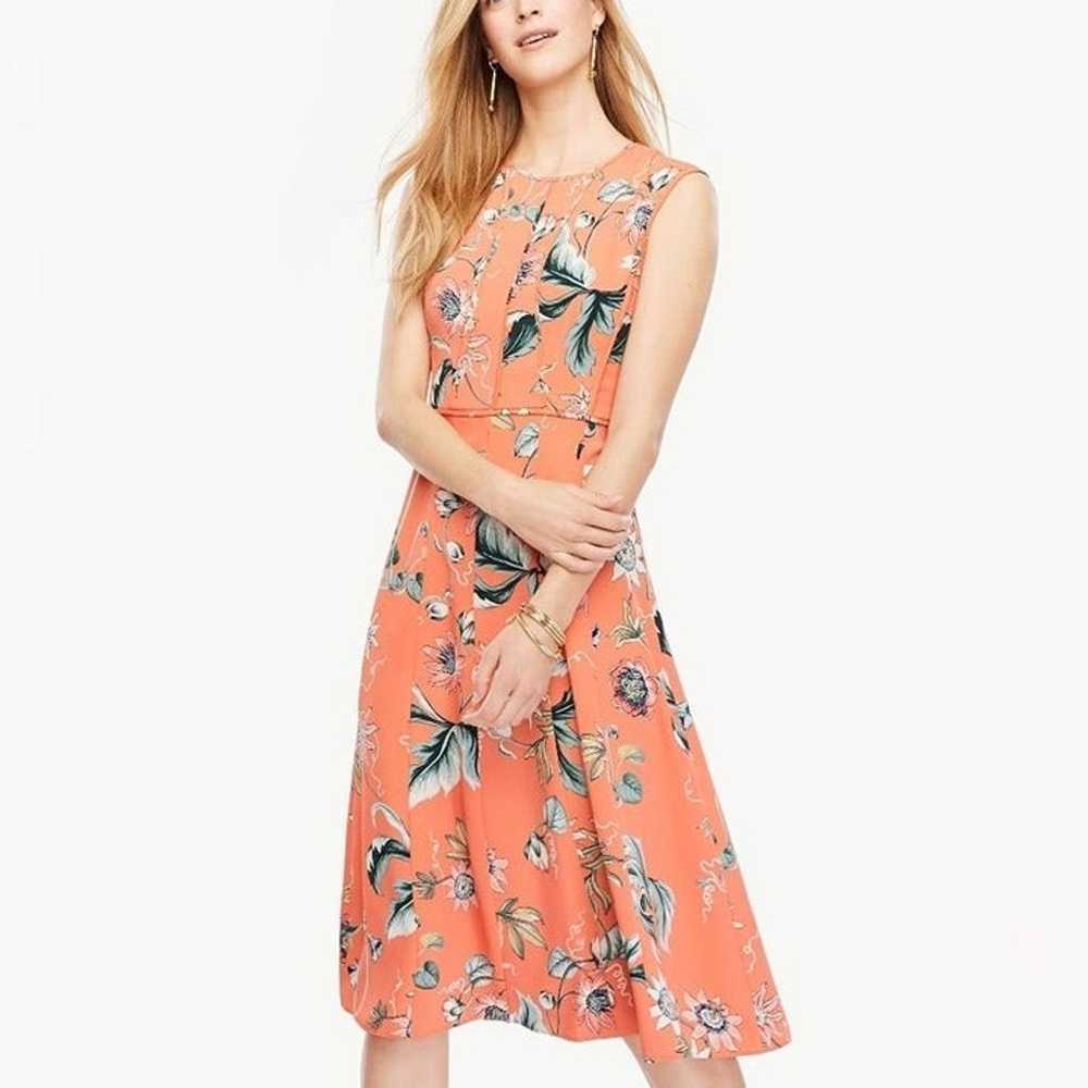 Ann Taylor Coral Oasis dress floral sleeveless 0 - image 2
