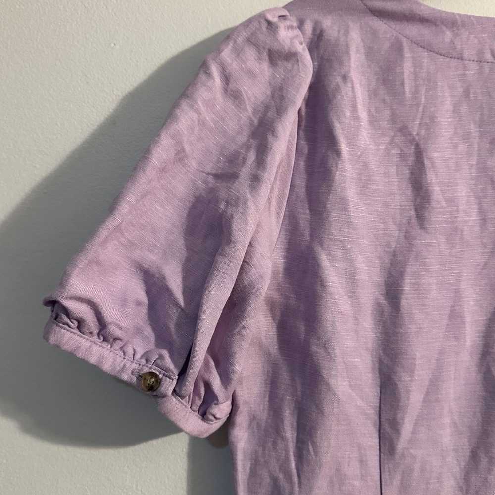 Loft Women’s Button V-Neck Dress - Size 2 Purple … - image 11