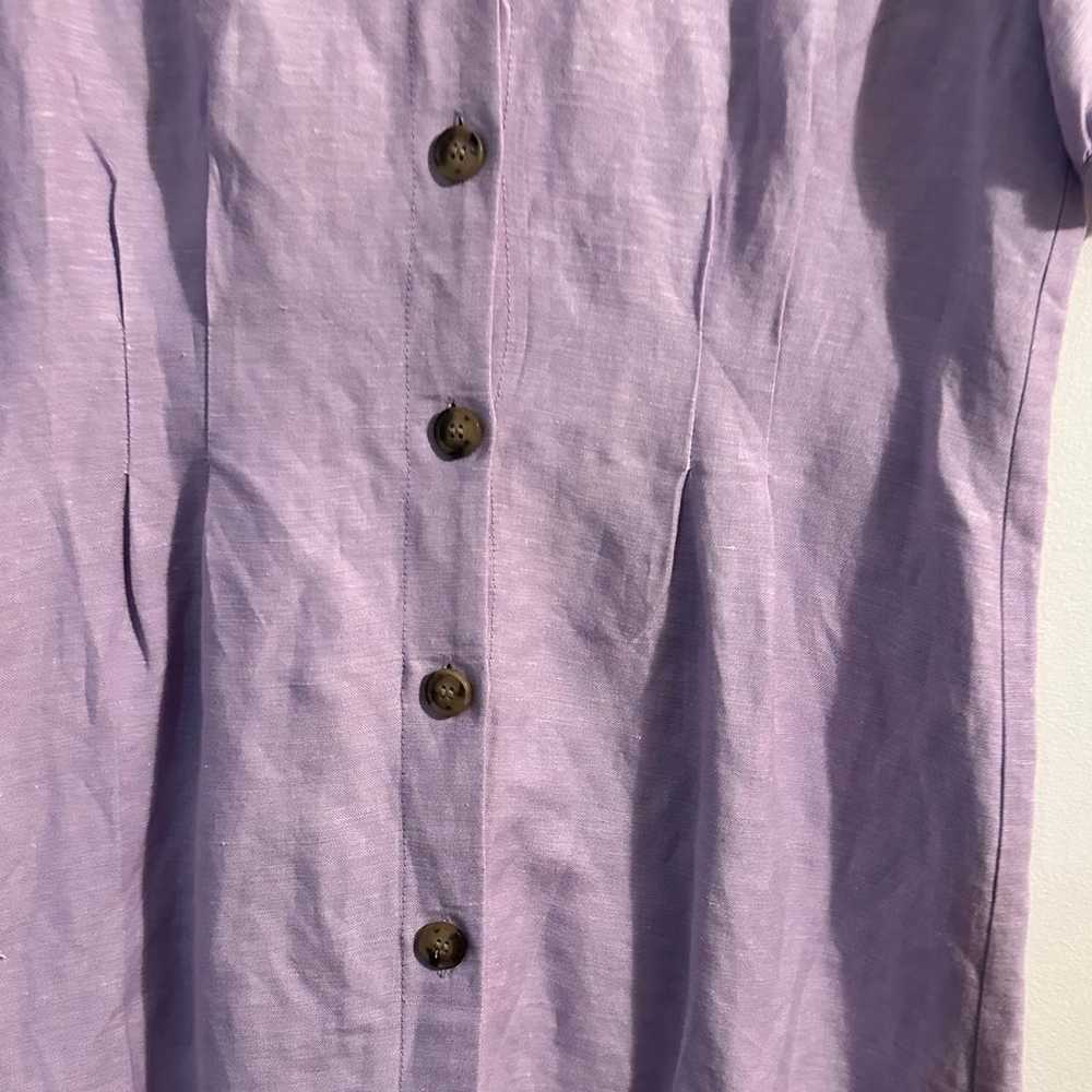 Loft Women’s Button V-Neck Dress - Size 2 Purple … - image 4