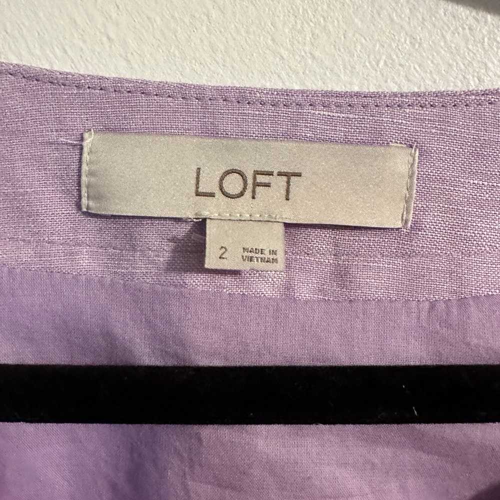 Loft Women’s Button V-Neck Dress - Size 2 Purple … - image 7