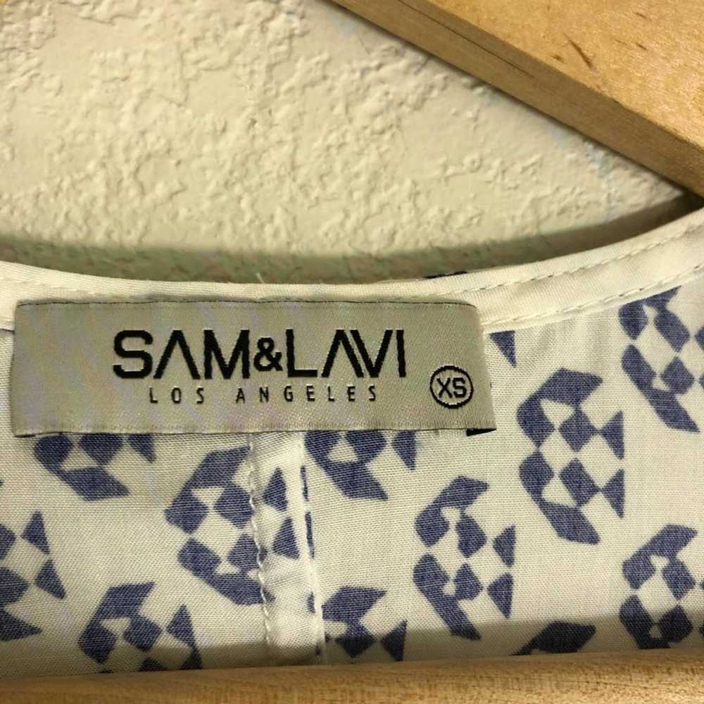 Sam & Lavi blue white mini shift dress - image 4