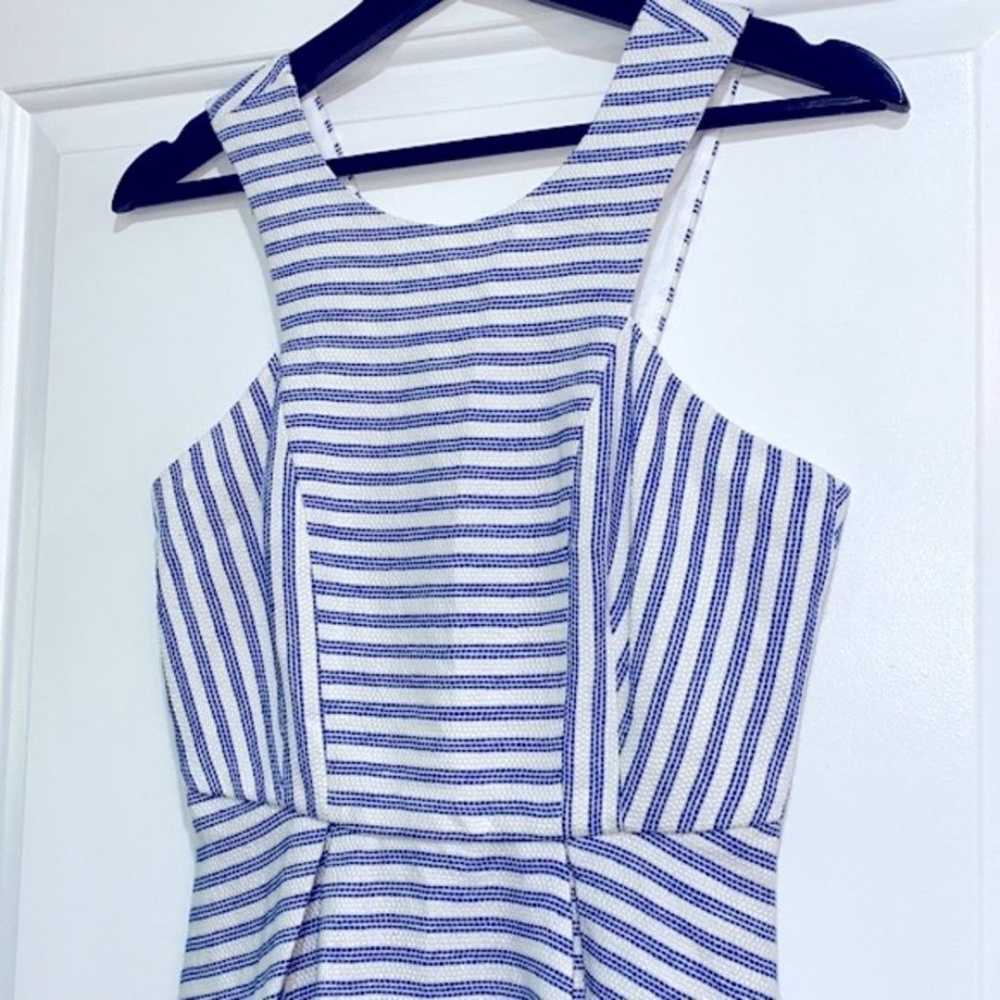 BCBGeneration blue & white striped halter dress s… - image 3