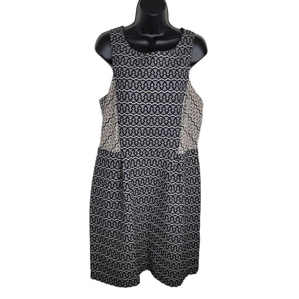 Loft Nwot cotton geometric print sleeveless fit &… - image 1