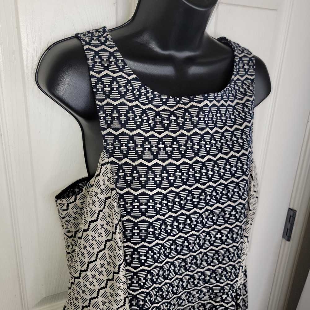 Loft Nwot cotton geometric print sleeveless fit &… - image 3