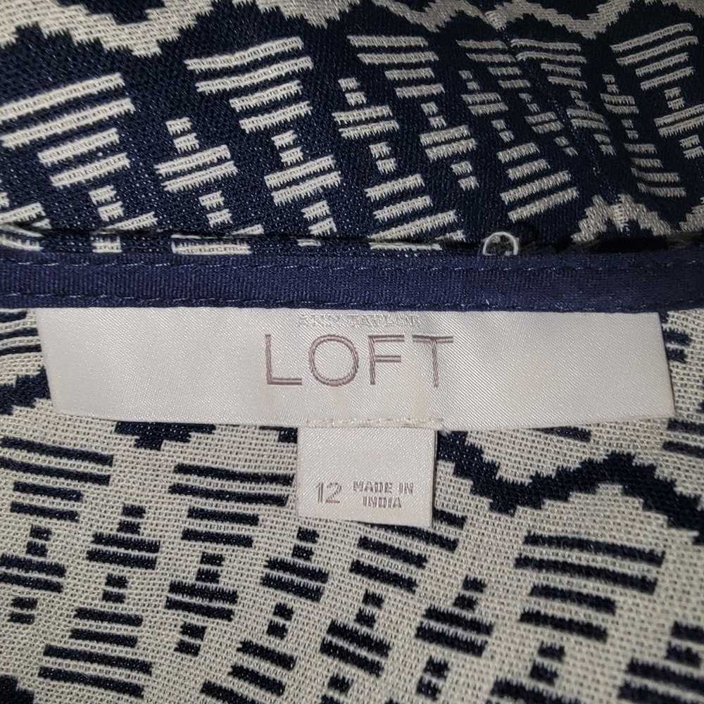 Loft Nwot cotton geometric print sleeveless fit &… - image 5