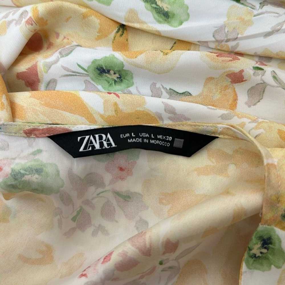 Zara Yellow Floral Corset Tie Front Mini Dress Lo… - image 4