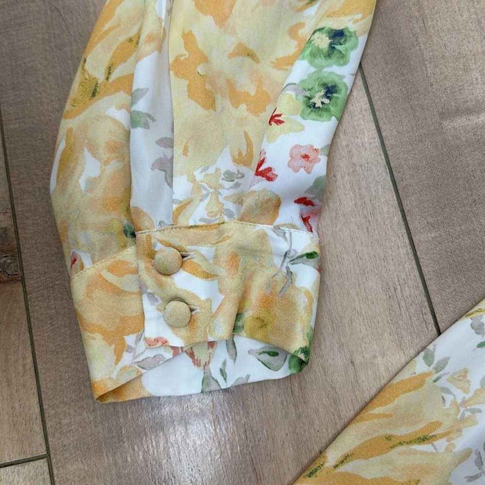 Zara Yellow Floral Corset Tie Front Mini Dress Lo… - image 6