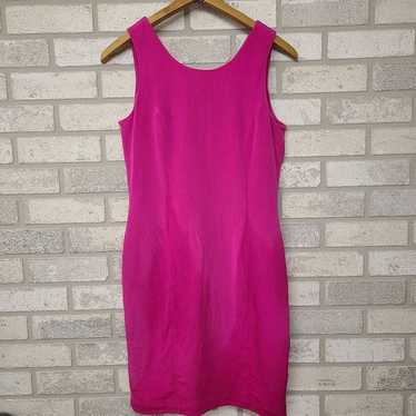 City Silk Vibrant Pink Sheath Dress Size 6
