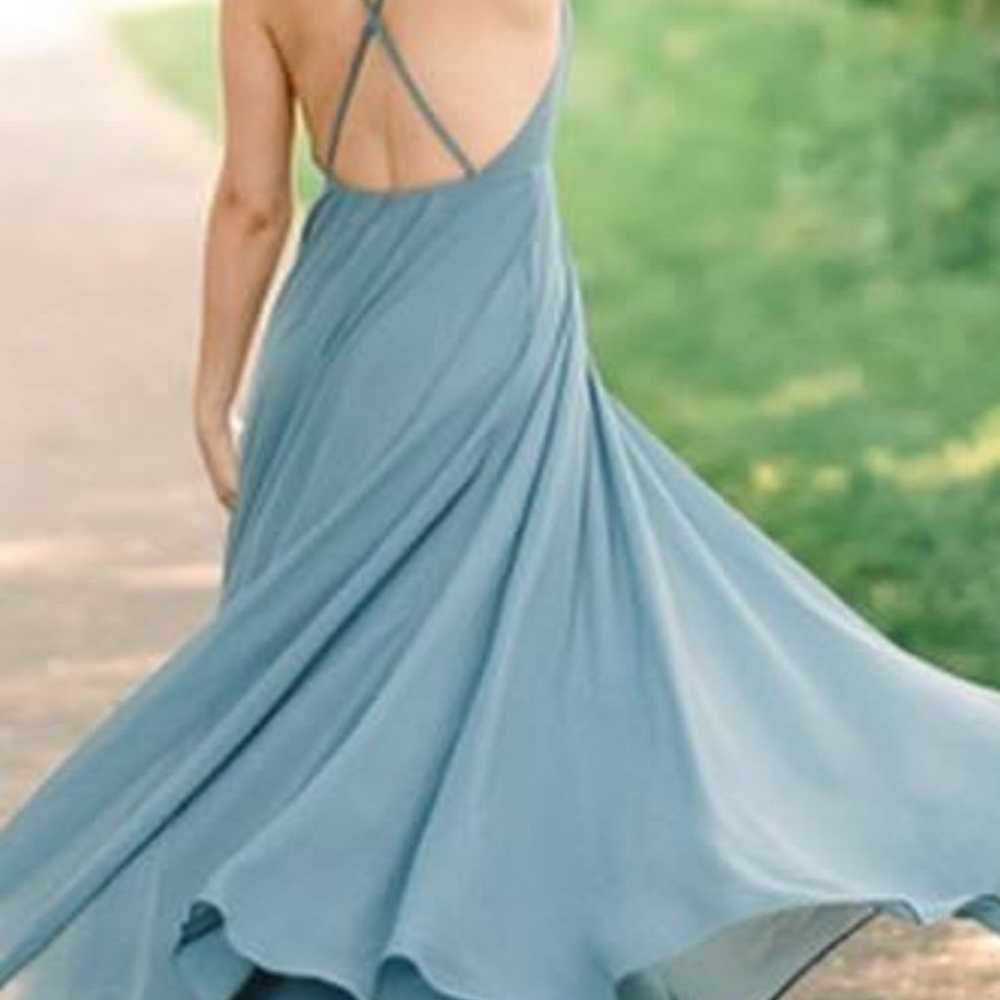 Lulus Slate Blue Halter Backless Dress - image 1