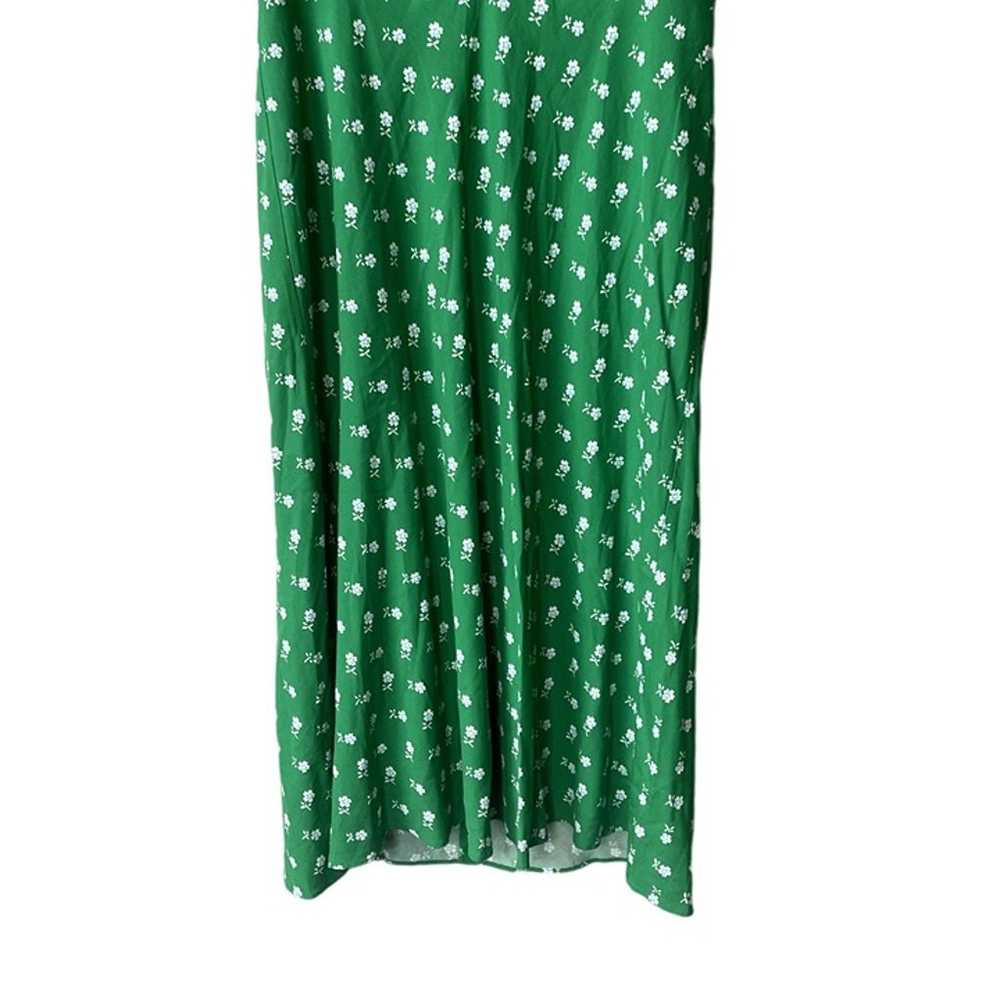 J. Crew Puff Sleeve Green Floral A-Line Sweethear… - image 3