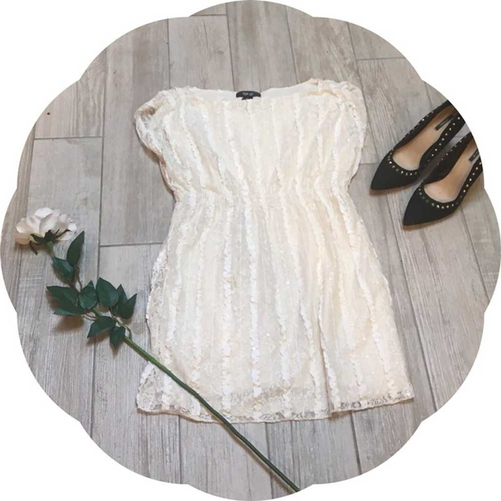 White Lace Sequined Dress - image 1