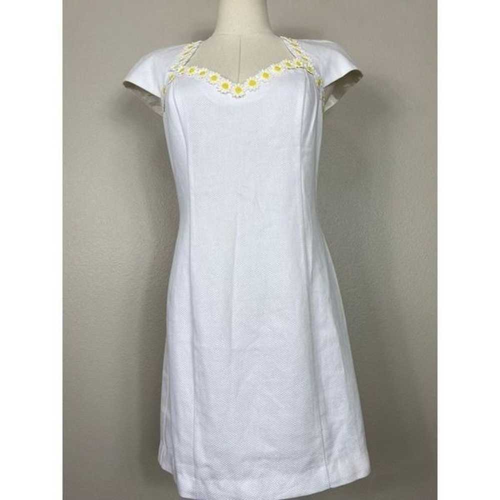 daisy embroidered bodycon short sleeve dress - image 2