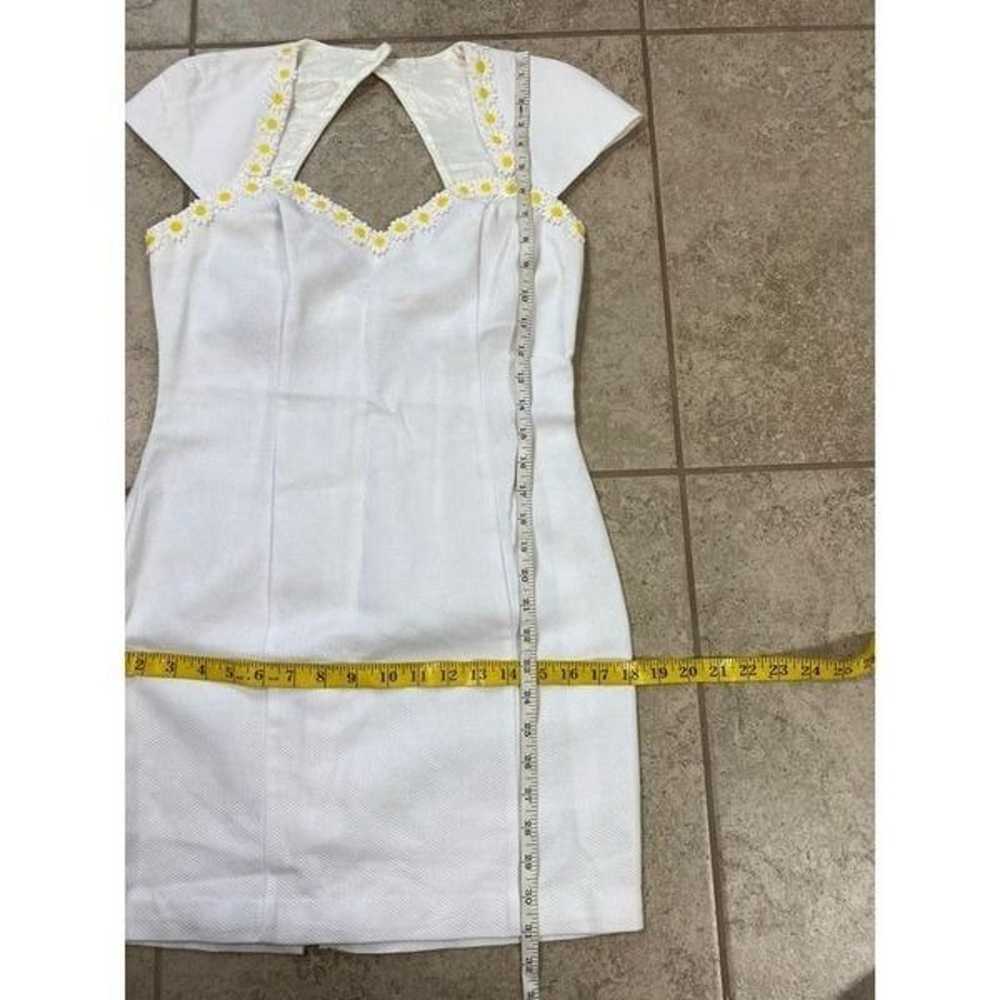 daisy embroidered bodycon short sleeve dress - image 5
