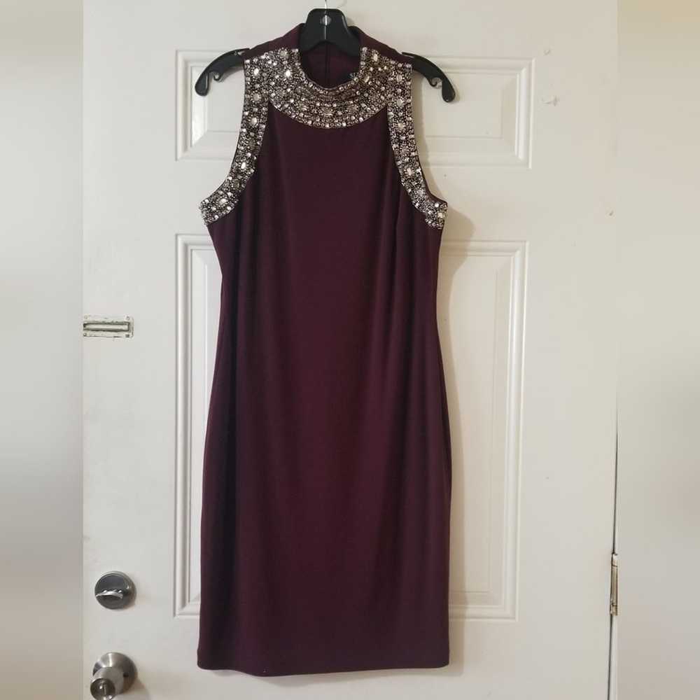 SLNY Evening Dress Burgundy - image 1