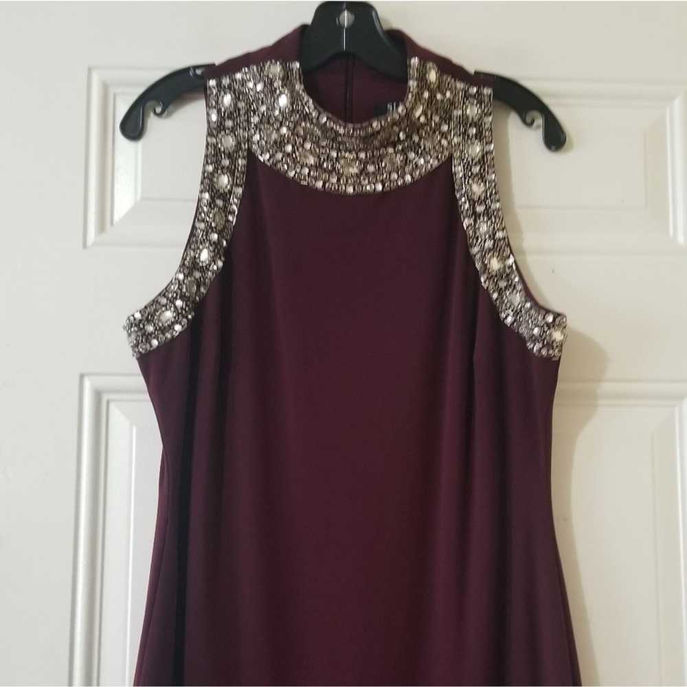 SLNY Evening Dress Burgundy - image 3